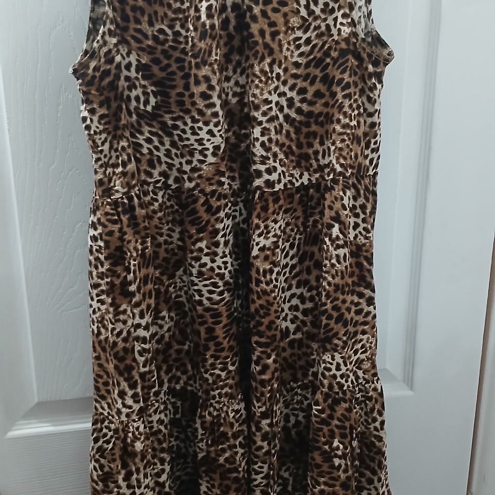 Time and Tru Leopard Print High Low Dress